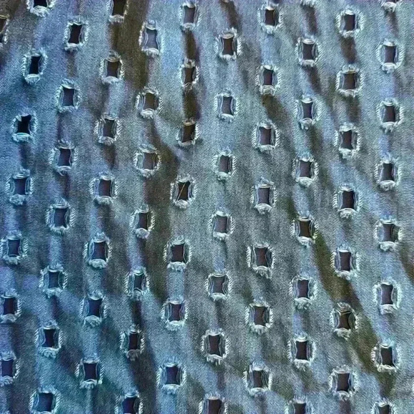 Renee C Denim textured top with silk lining size medium - Picture 3 of 4